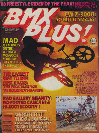 ron wilkersopn bmx plus magazine cover 08 1986